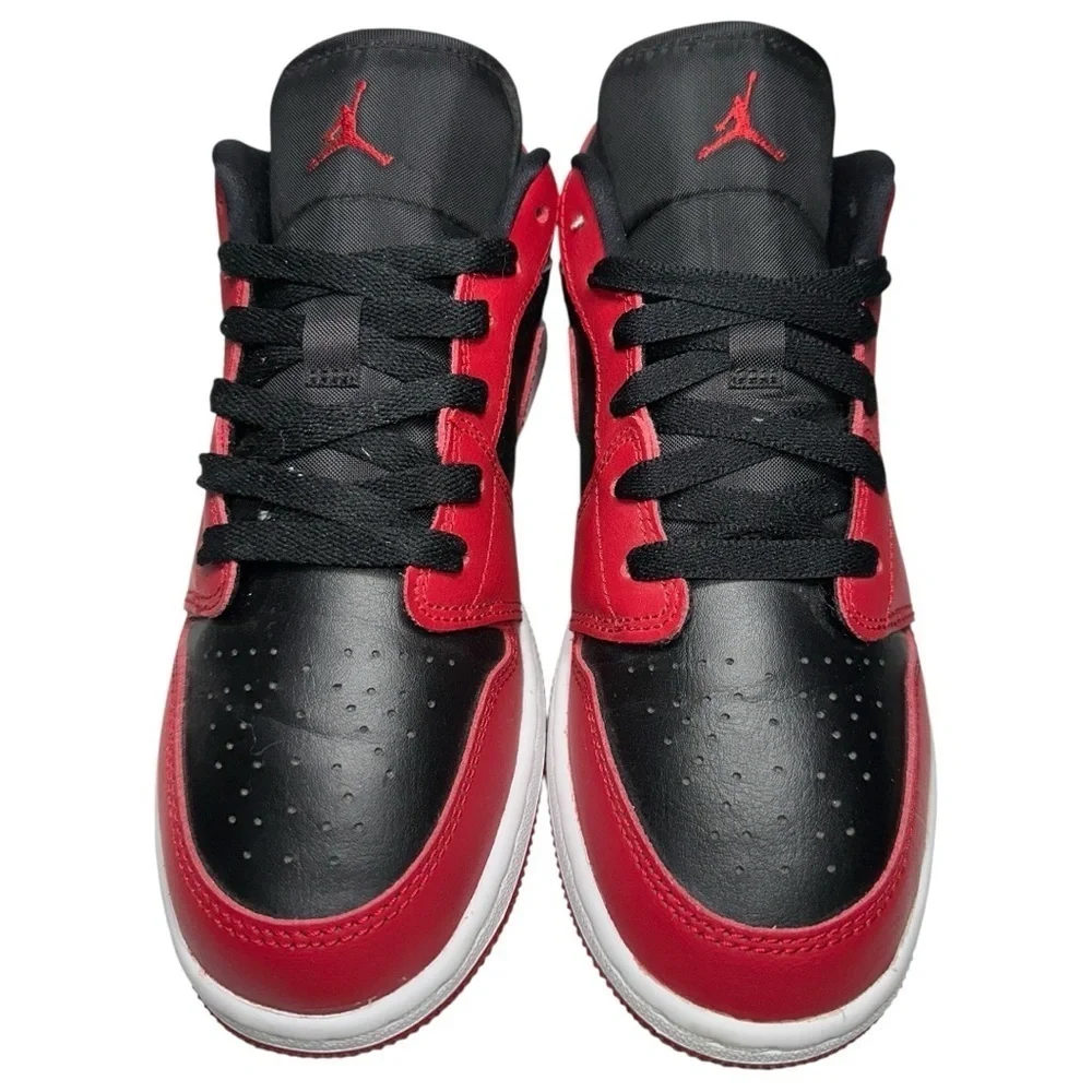 Nike Uni-Sex Kids 6Y Gym Red Black White Air Jordan 1 Low GS Sneakers 553560-606